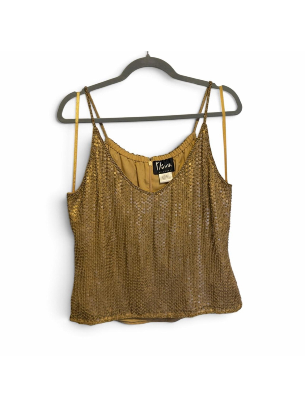 Vintage Niva by Embex 100% Silk Hand Beaded Gold Top L

Stunning vintage Niva by